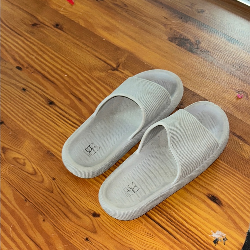 Gray Slide Sandals